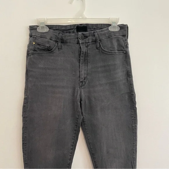 MOTHER DENIM High Waisted Looker Ankle Fray Gray High Rise Cropped Skinny Jeans - Picture 16 of 16